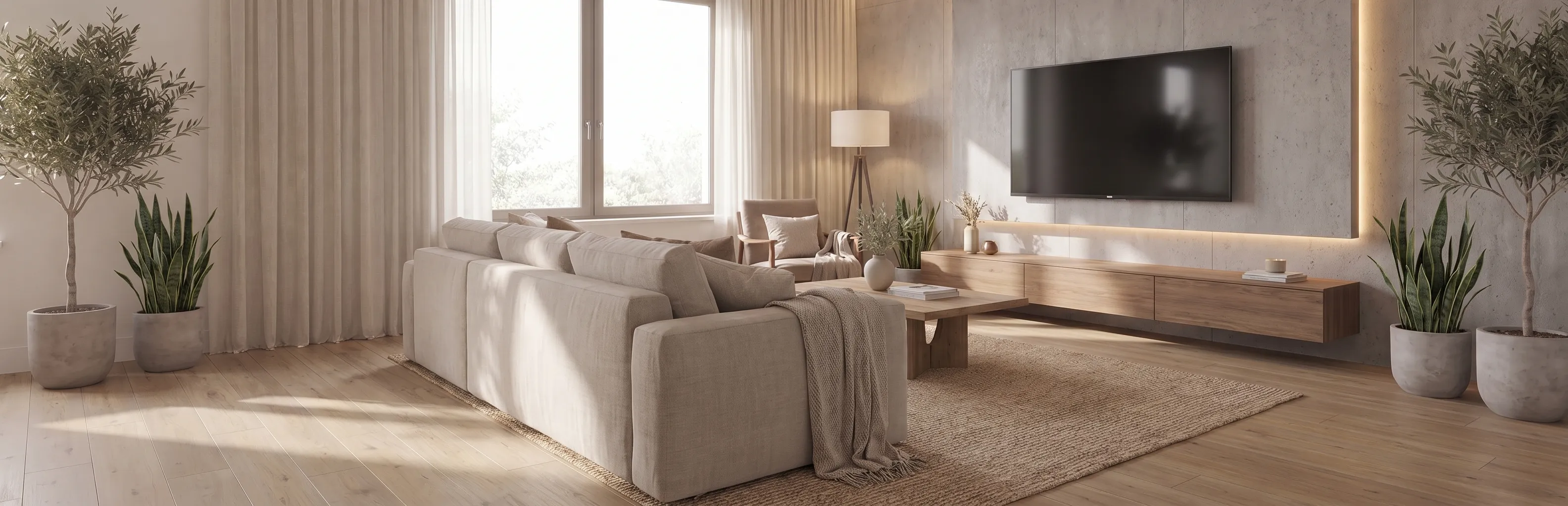 Interior od Techframu s gaucem a drevenou stenou